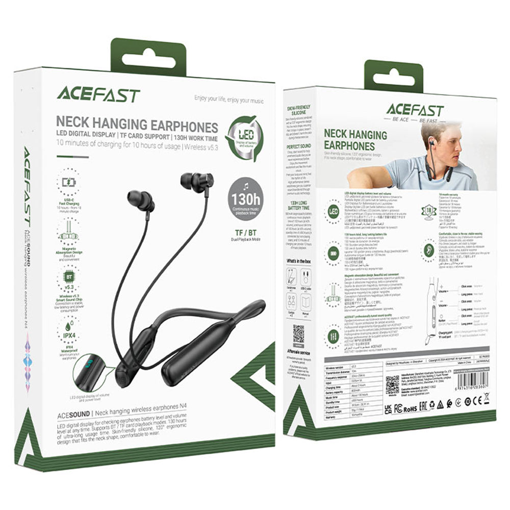 Handsfree Bluetooth Acefast N4, A2DP, Schwarz