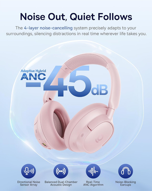 Handsfree Bluetooth Baseus Bass BH1 NC, MultiPoint, A2DP, ANC, Rosa A0203704