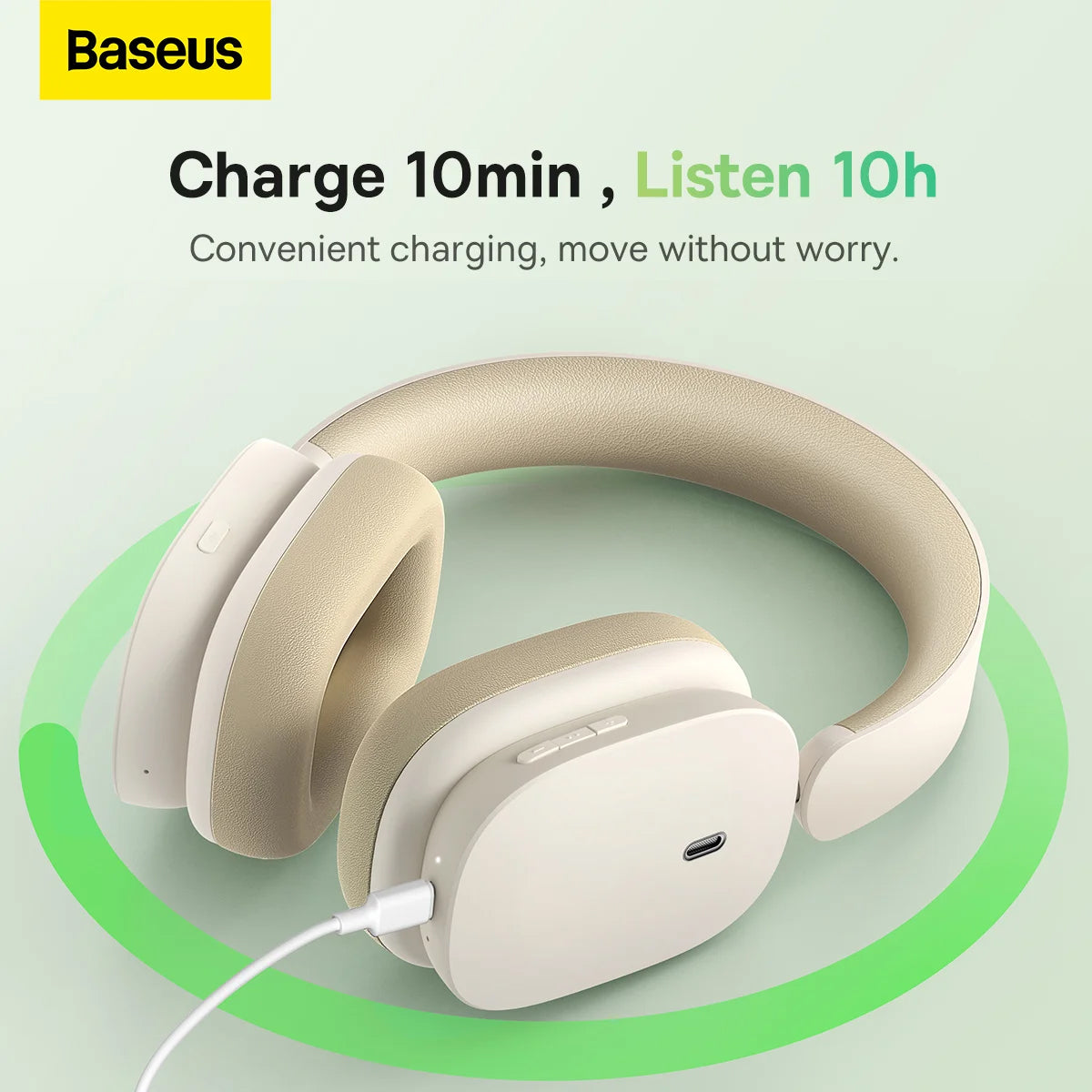Handsfree Bluetooth Baseus Bowie H1, A2DP, ANC, Cream NGTW230202