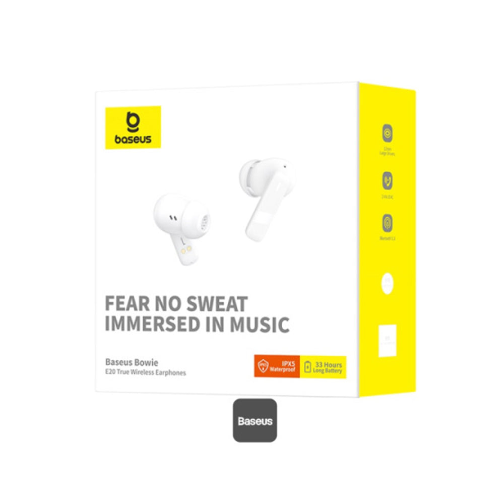 Handsfree Bluetooth Baseus Bowie E20, TWS, Blanc A00069700223-00