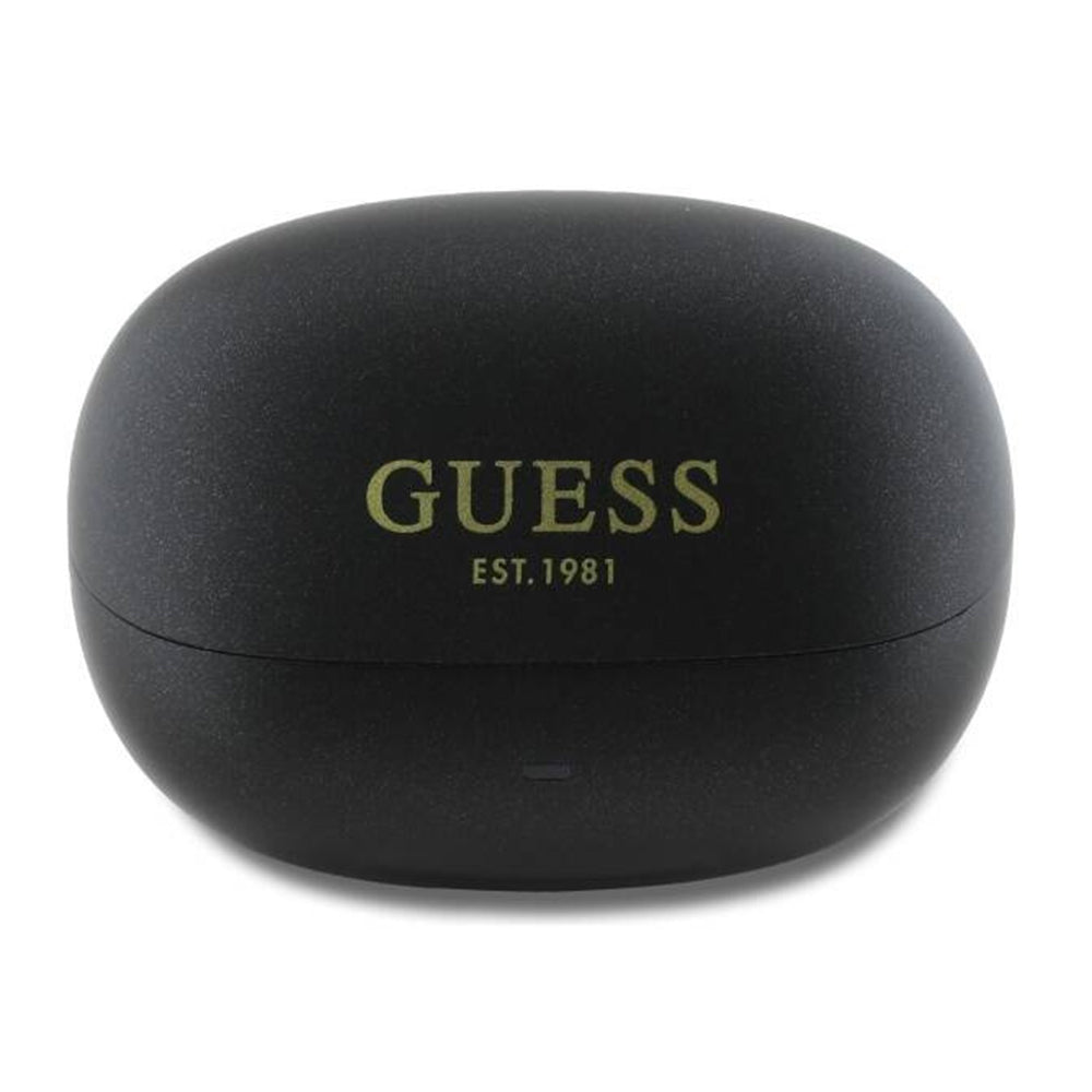 Handsfree Bluetooth Guess Capsule Logo Imprimé, TWS, ANC, Noir