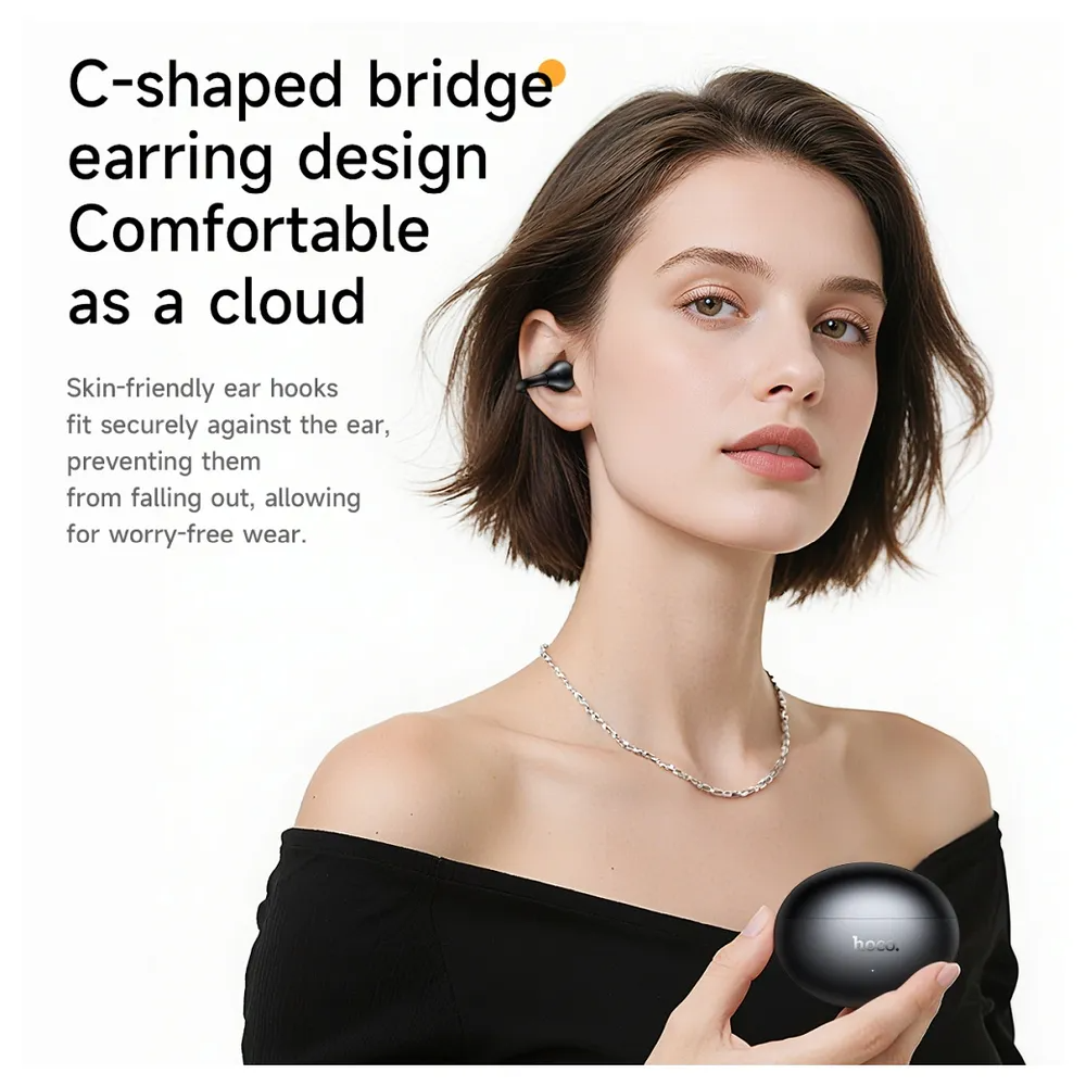 Kit mains libres Bluetooth HOCO EA8, TWS, Noir