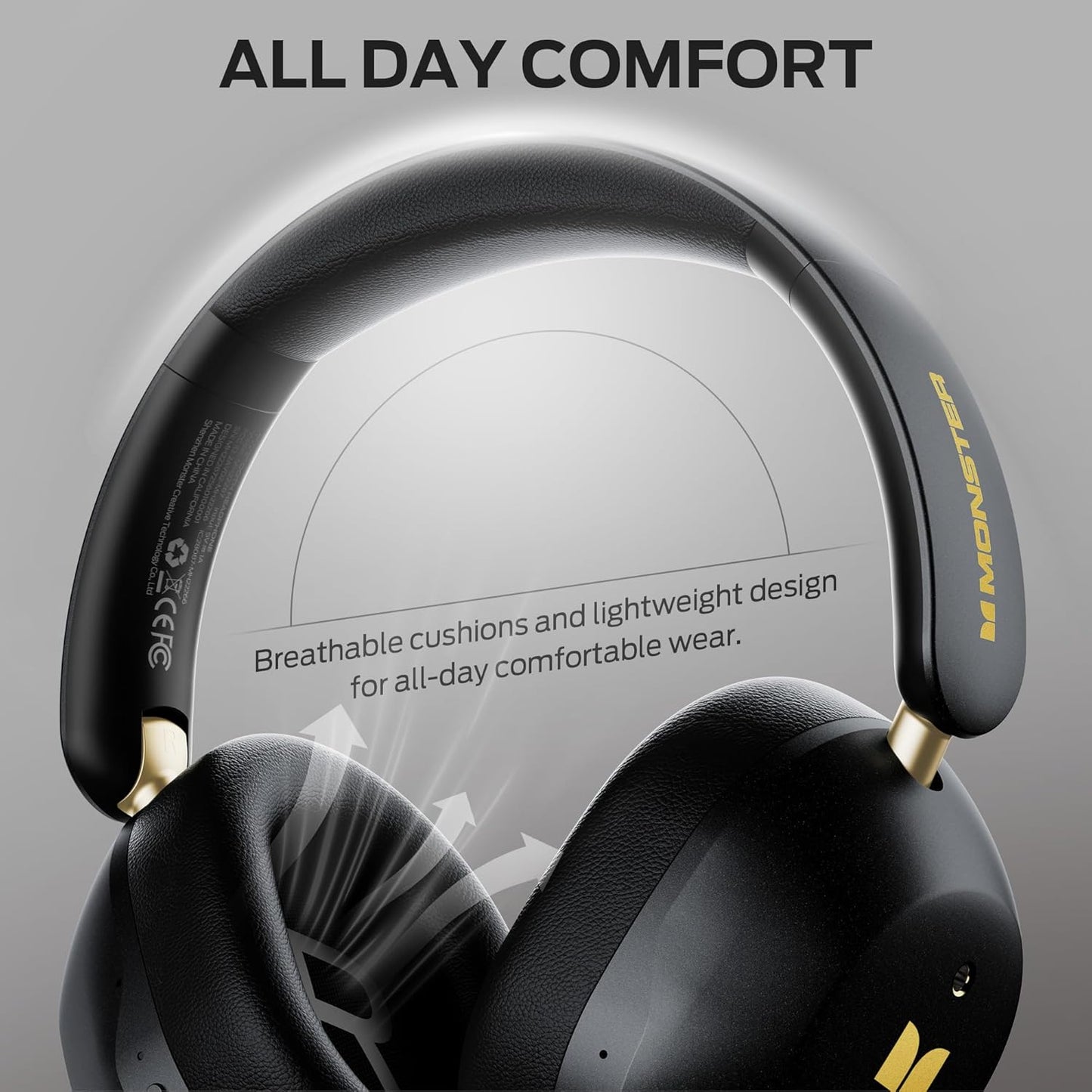 Kit mains libres Bluetooth Monster Persona 6th, MultiPoint, A2DP, ANC, Noir