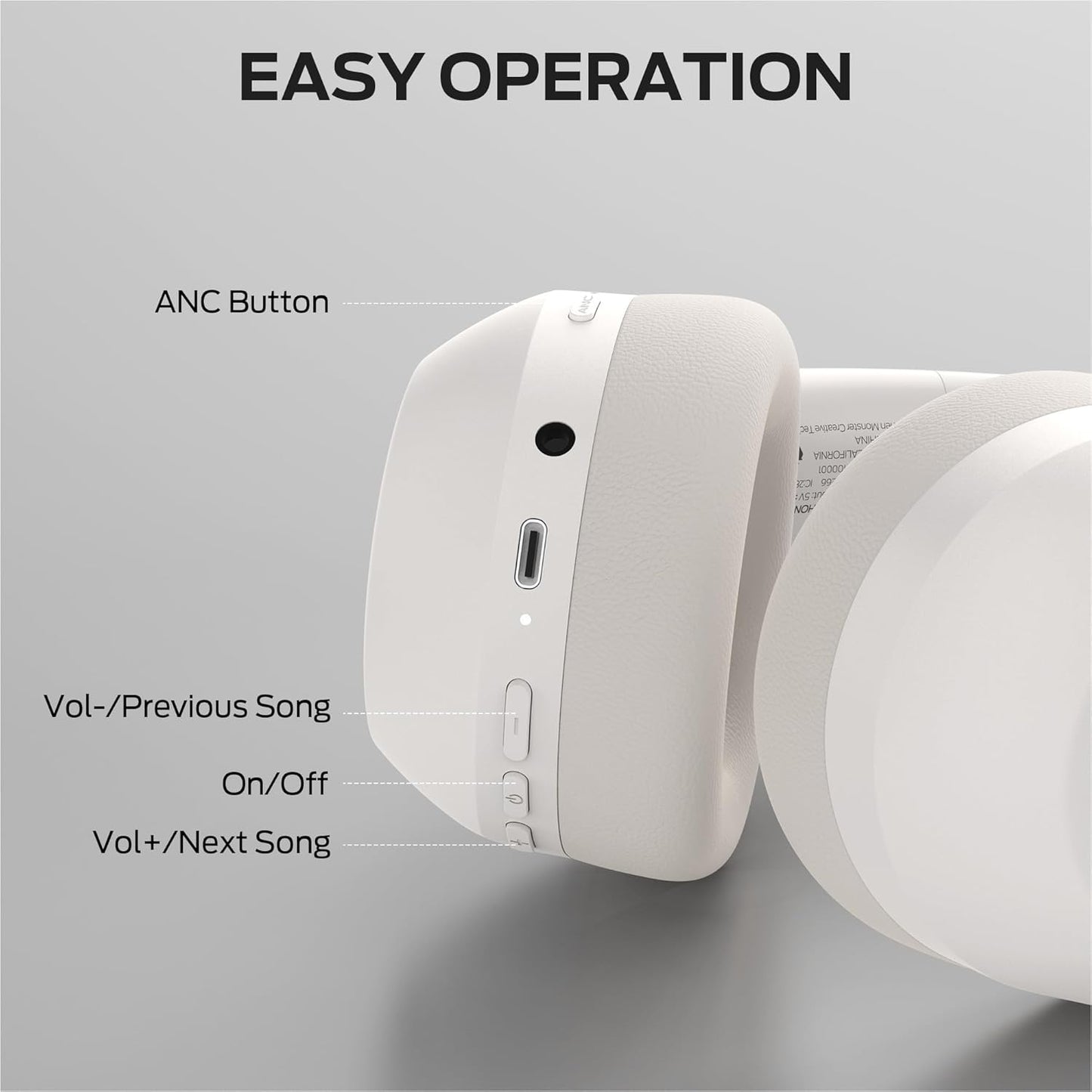 Kit mains libres Bluetooth Monster Persona 6th, MultiPoint, A2DP, ANC, Blanc