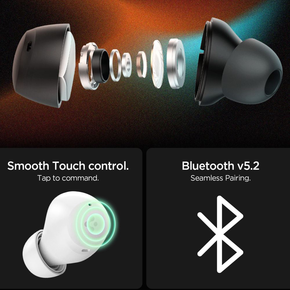 Kit mains libres Bluetooth Spigen SA2401, TWS, ANC, Noir