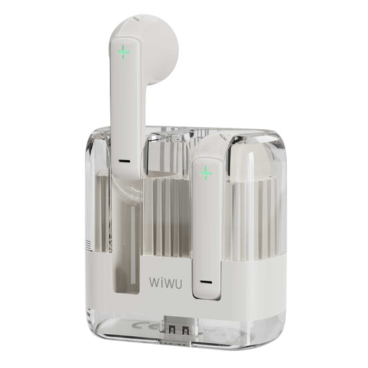 Kit mains libres Bluetooth WiWu T21, TWS, blanc