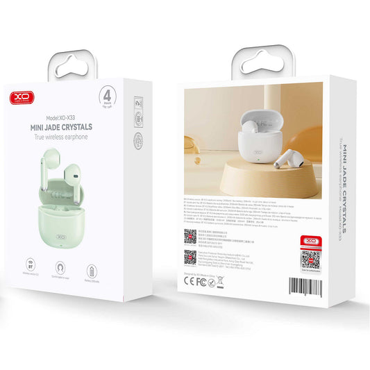 Kit mains libres Bluetooth XO Design X33, TWS, Vert