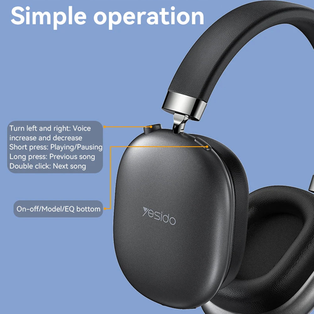 Handsfree Bluetooth Yesido EP05, A2DP, ANC, Schwarz