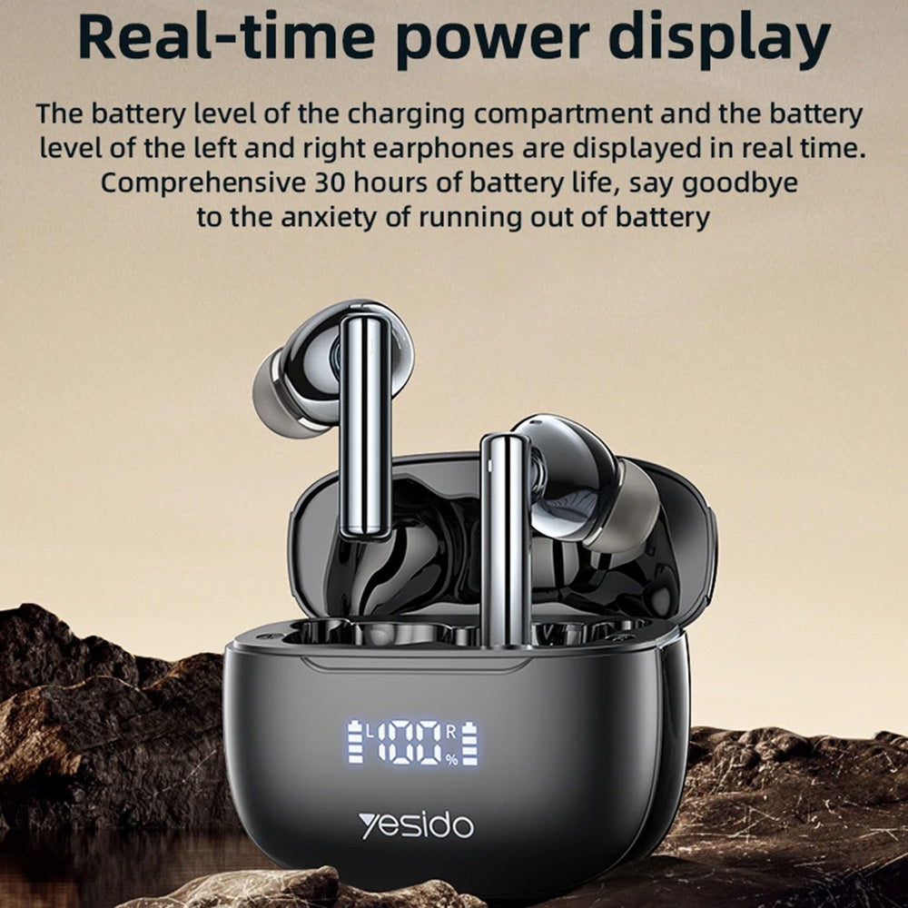 Kit mains libres Bluetooth Yesido TWS23, TWS, ANC, Noir