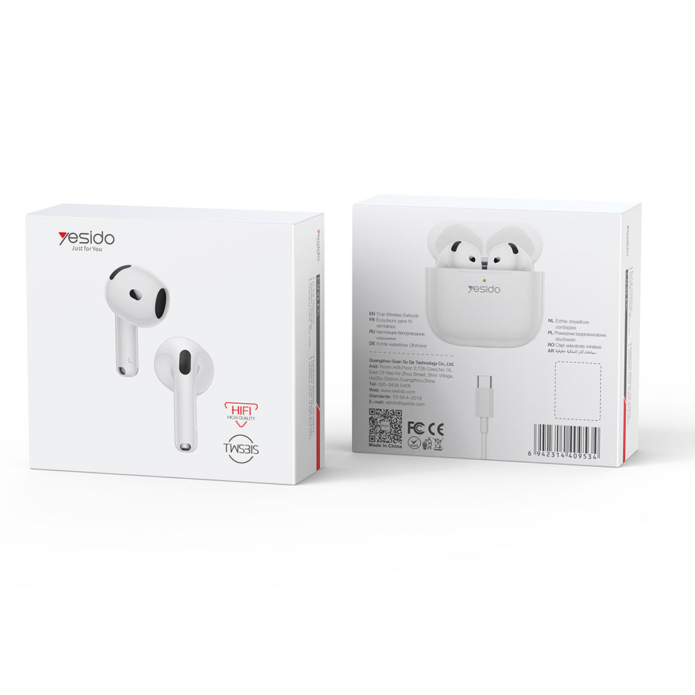 Handsfree Bluetooth Yesido TWS31S, TWS, White
