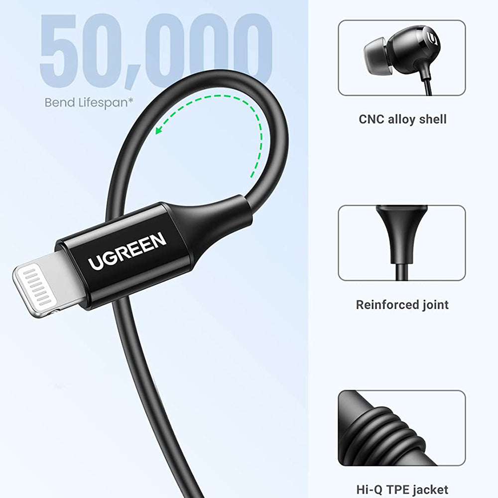 Handsfree Lightning UGREEN 30631, Schwarz