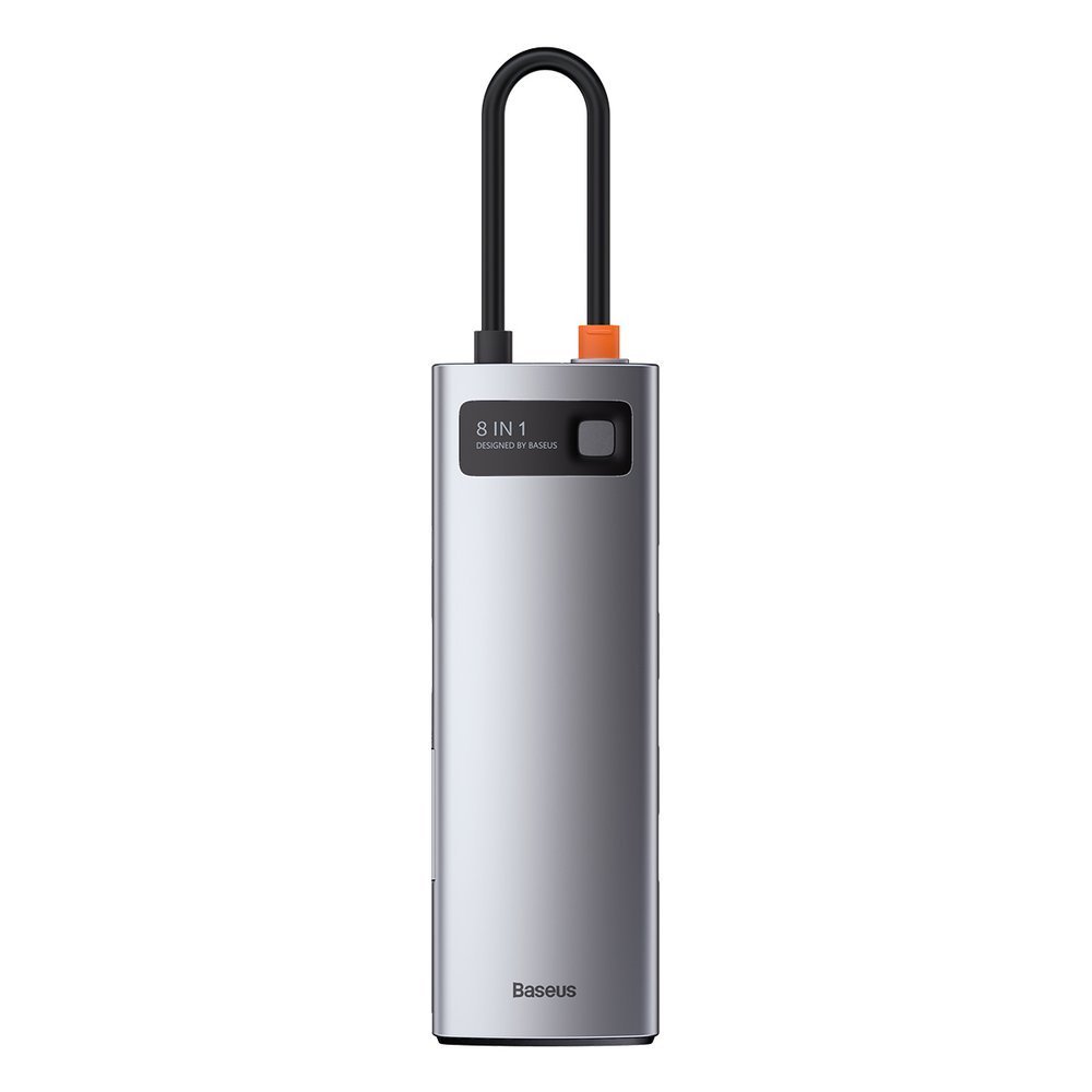 Baseus USB-C Hub, 3 x USB-A 3.0 - 1 x USB-C - 1 x HDMI - 1 x RJ45 - 1 x SD - 1 x microSD, Gray CAHUB-CV0G