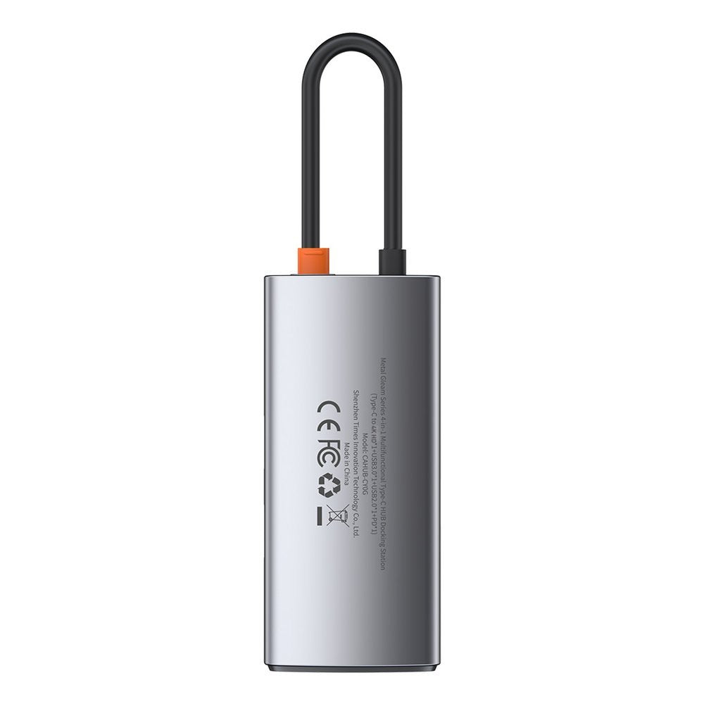 Baseus Metal Gleam USB-C Hub 4-in-1 | HDMI 4K | Grau