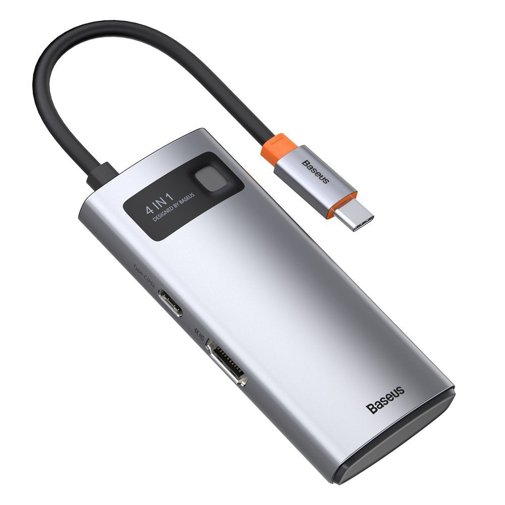 Baseus Metal Gleam USB-C Hub 4-in-1 | HDMI 4K | Grau
