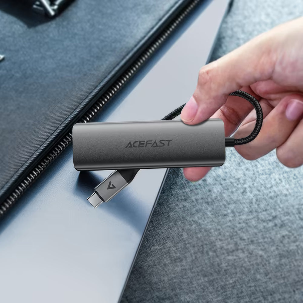 Hub USB-C Acefast J15, 4 en 1, Gris