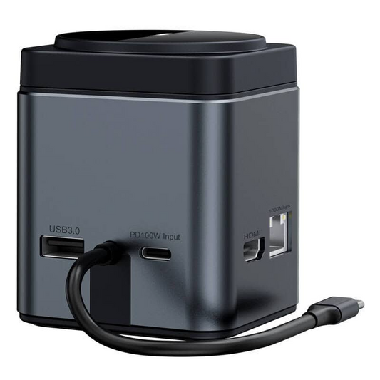 Hub USB-C avec charge sans fil QI BlitzWolf BW-TH17, 9 en 1, Noir