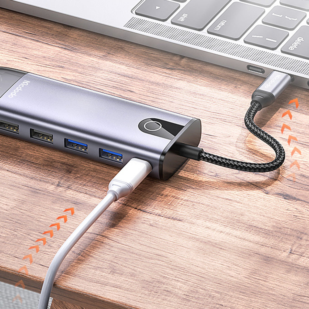 Hub USB-C McDodo HU-7420, 10en1, Gris