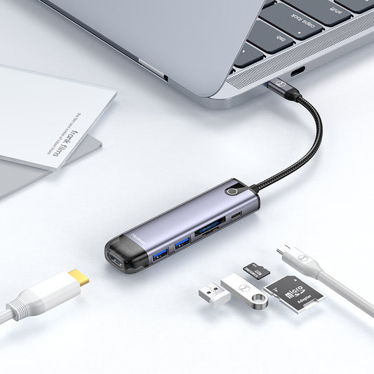 Hub USB-C McDodo HU-7740, 6en1, Gris