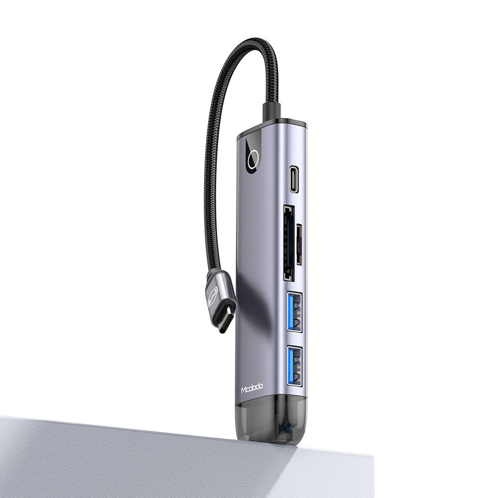 Hub USB-C McDodo HU-7740, 6en1, Gris