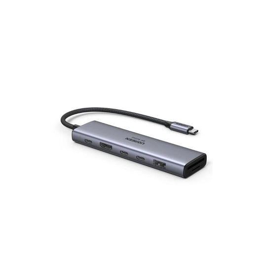 Hub USB-C UGREEN CM511 (45521), 1 x USB-A 3.2 - 3 x USB-C - 1 x HDMI - 1 x SD - 1 x microSD, Gris