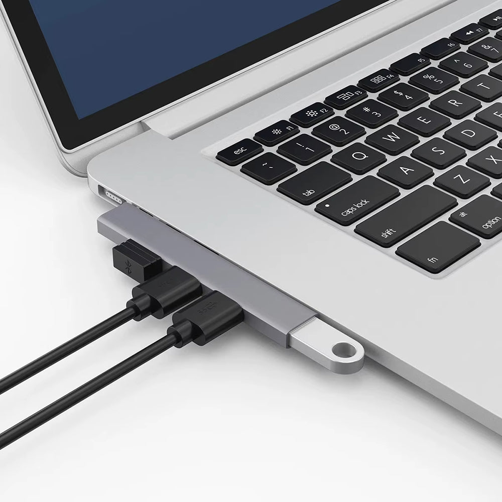 Hub USB Techsuit H14 ZenithDock, 4en1, Gris
