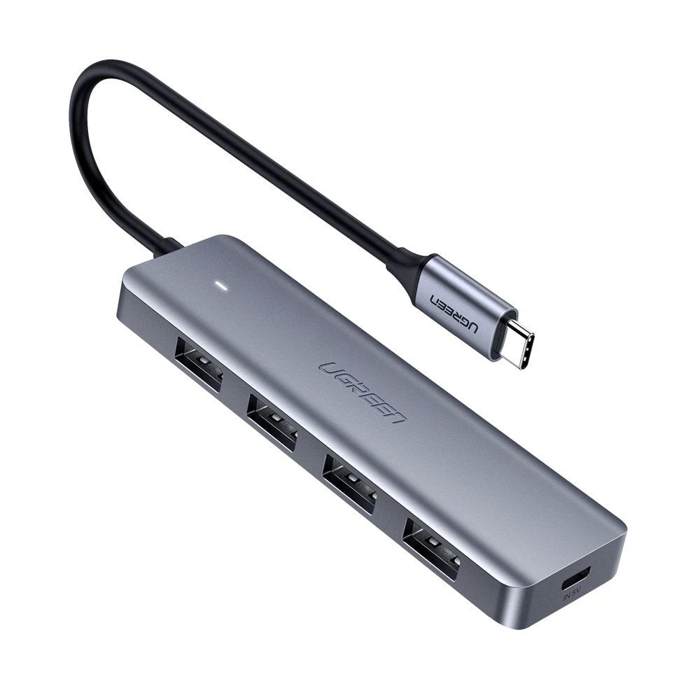Hub USB-C UGREEN CM219, 4 x USB-A 3.0 - 1 x USB-C, Gris
