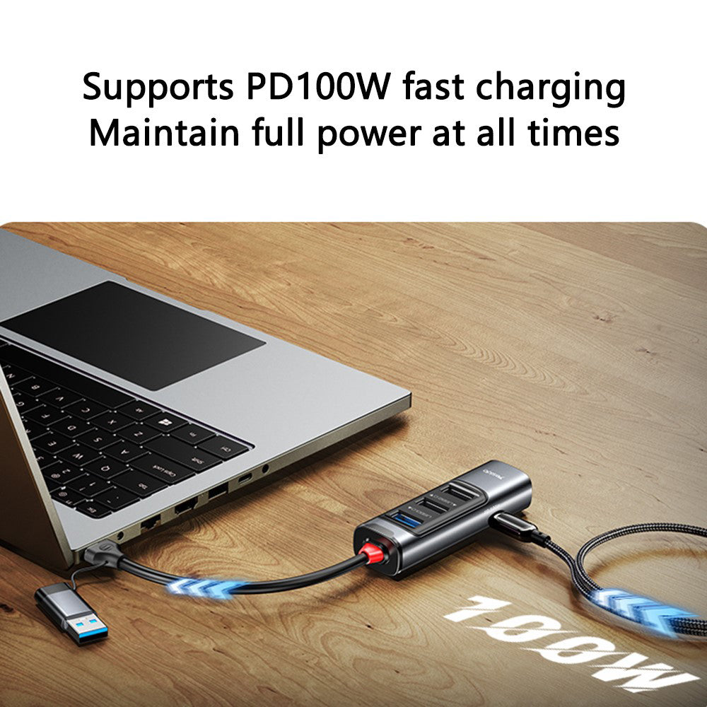 Hub USB / USB-C Yesido HB20, 5en1, Gris