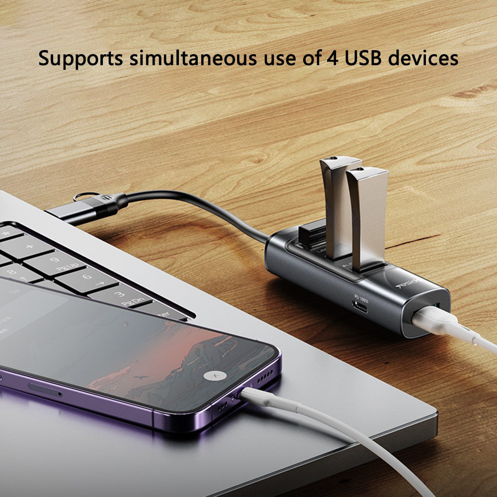 Hub USB / USB-C Yesido HB20, 5en1, Gris