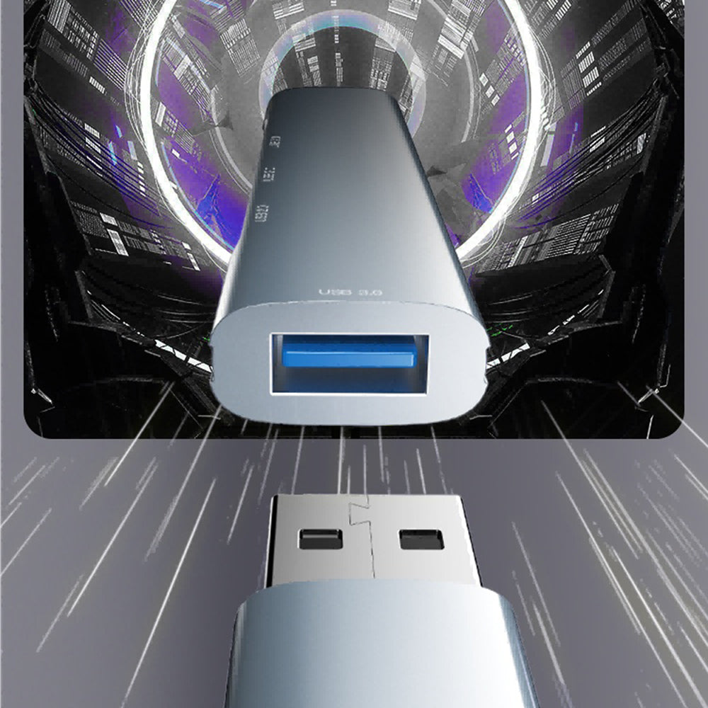 USB-Hub Yesido HB18, 4in1, Grau