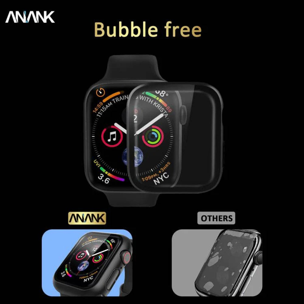 Anank Screen Guard Hülle für Apple Watch Series 7 41mm, Schwarz
