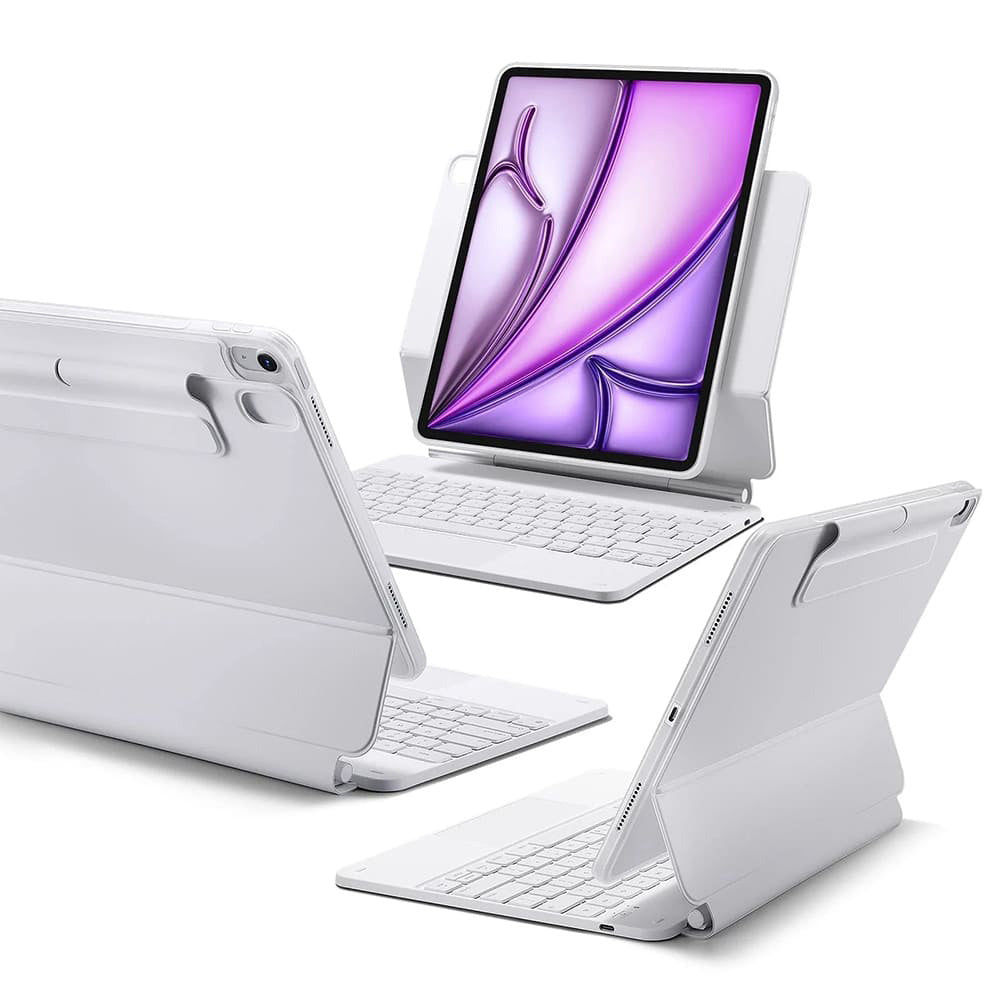 Étui avec Clavier pour Apple iPad (2025) / (2022), ESR, Rebound, Blanc