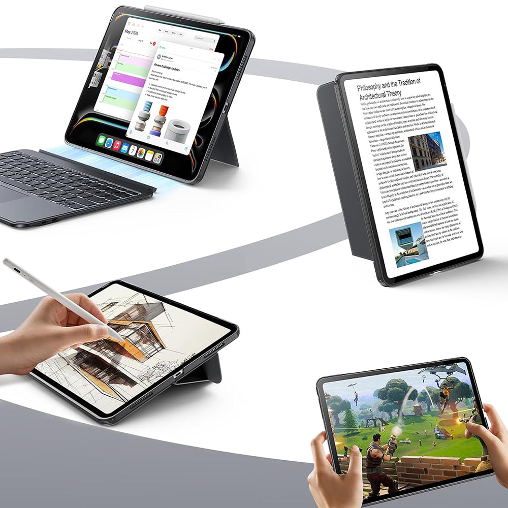Étui avec Clavier pour Apple iPad (2025) / (2022), ESR, Shift, Gris