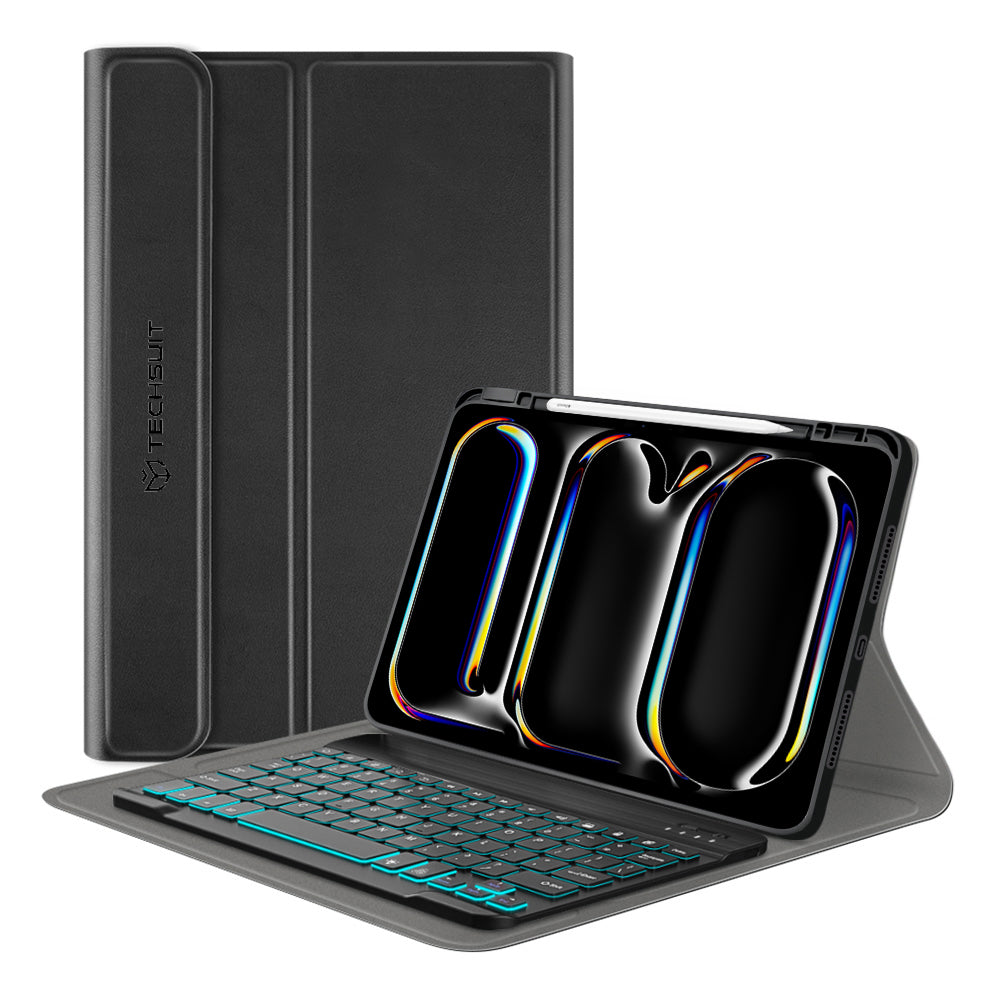 Housse avec clavier pour Apple iPad Pro 11 (2024), Techsuit, CozyTab, Noir