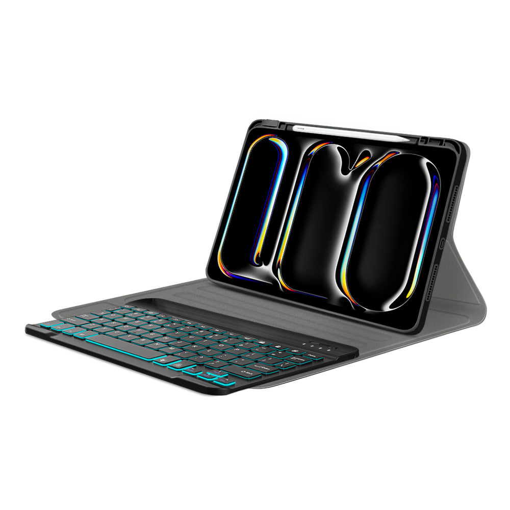 Housse avec clavier pour Apple iPad Pro 11 (2024), Techsuit, CozyTab, Noir