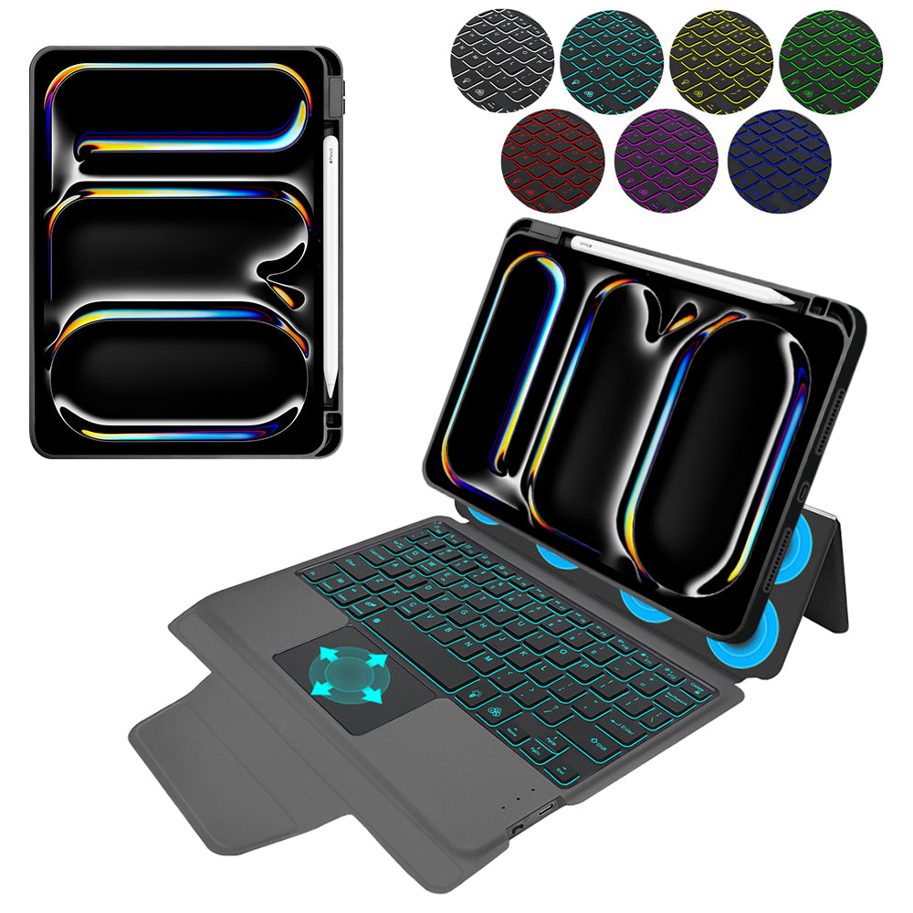 Housse avec clavier pour Apple iPad Pro 11 (2024), Techsuit, KeyTab Pro, noire