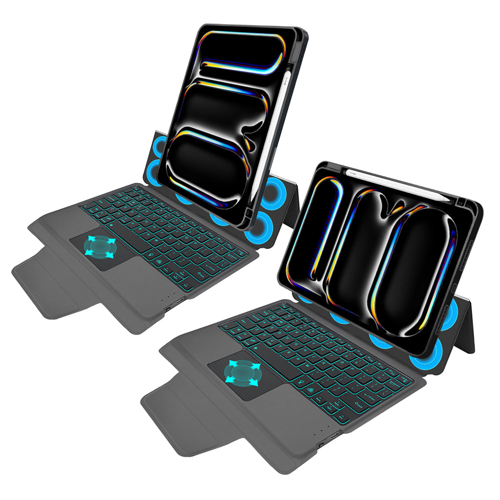 Housse avec clavier pour Apple iPad Pro 11 (2024), Techsuit, KeyTab Pro, noire