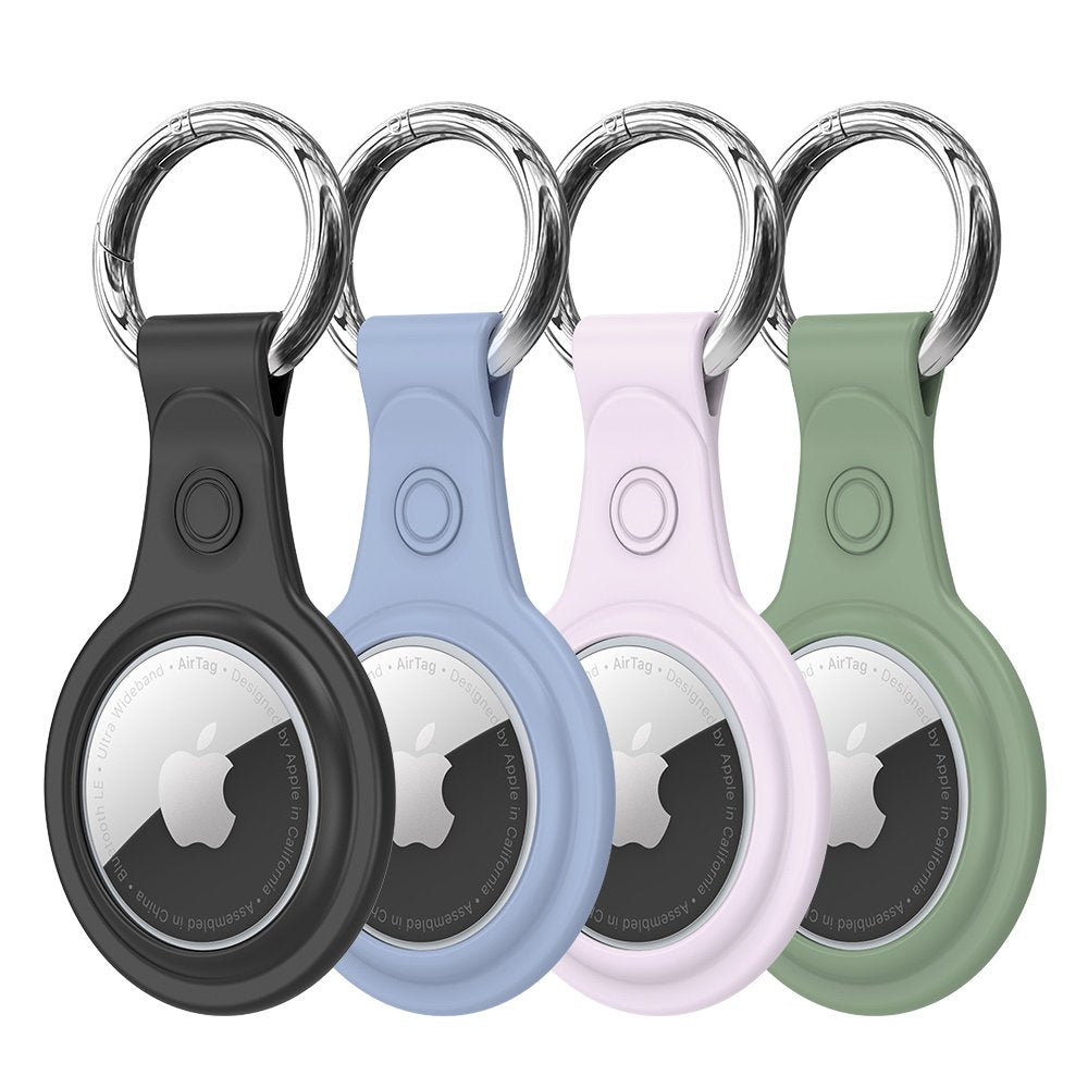 DUX DUCIS Secure Hülle für Apple AirTag, 4er Set, Schwarz / Blau / Rosa / Grün