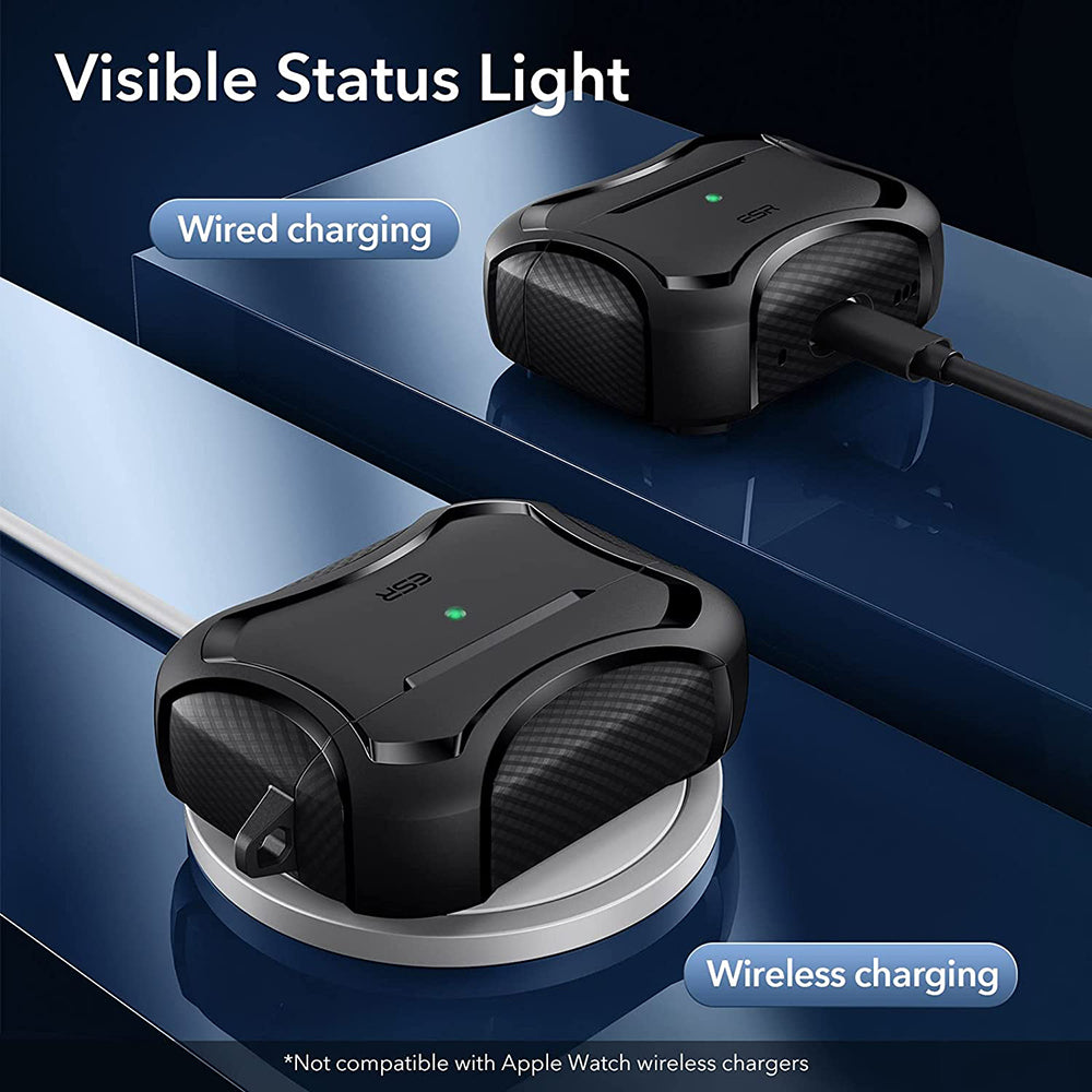 Étui ESR Cyber Armor Tough pour Apple AirPods Pro Series, Noir