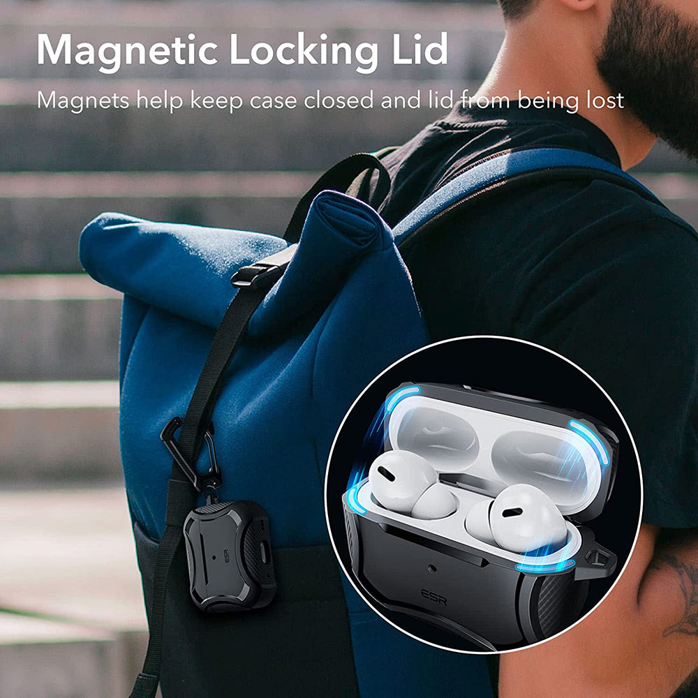 Étui ESR Cyber Armor Tough pour Apple AirPods Pro Series, Noir