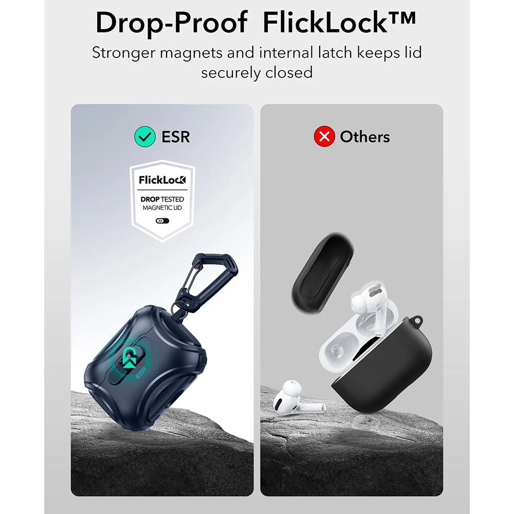 Étui ESR Cyber FlickLock pour Apple AirPods Pro 3, Bleu