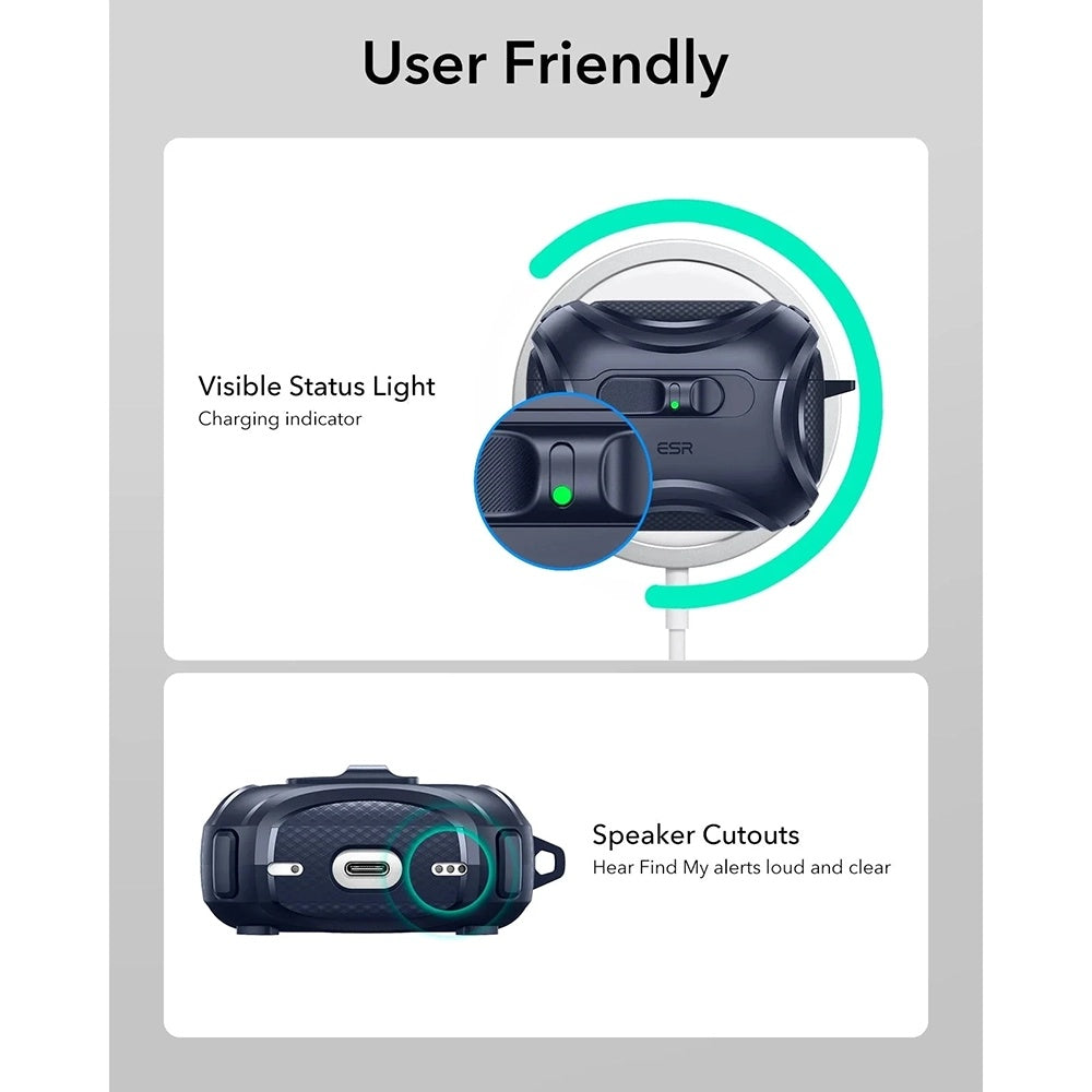 Étui ESR Cyber FlickLock pour Apple AirPods Pro 3, Bleu