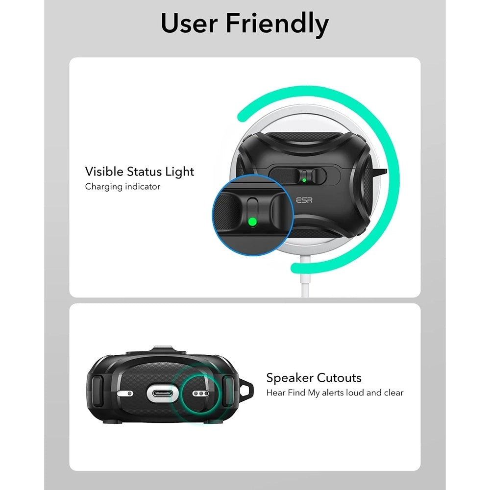 ESR Cyber FlickLock Hülle für Apple AirPods Pro 3, Schwarz