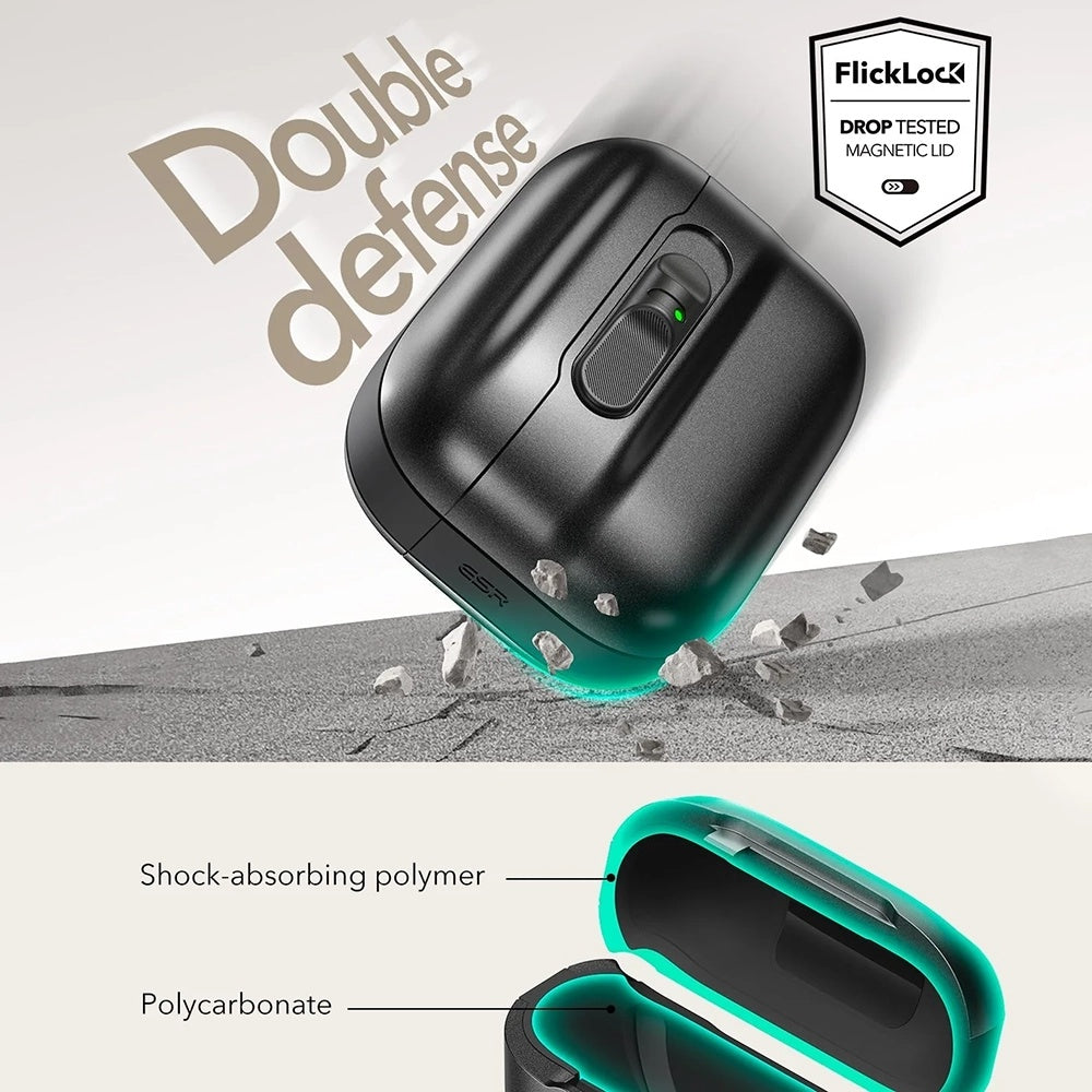 ESR Pulse Magnetic FlickLock Case for Apple AirPods Pro 3, Black