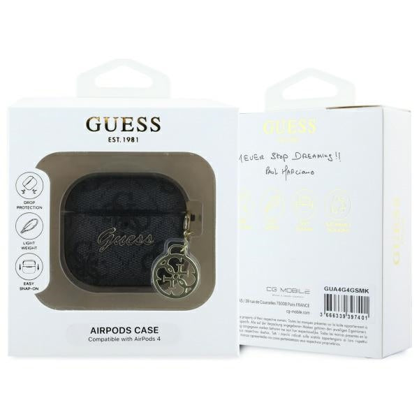 Guess 4G Charm Hülle für Apple AirPods 4, Schwarz