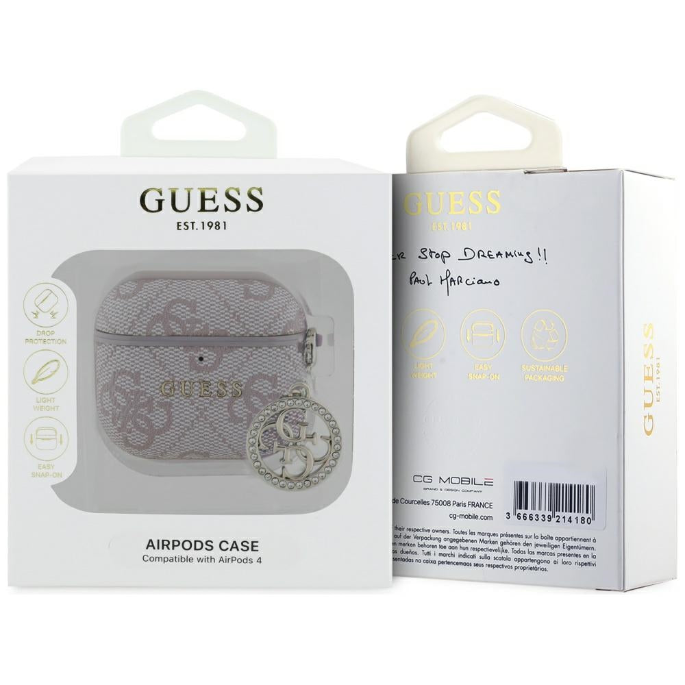 Guess 4G Strass Charm Case for Apple AirPods 4, Pink
