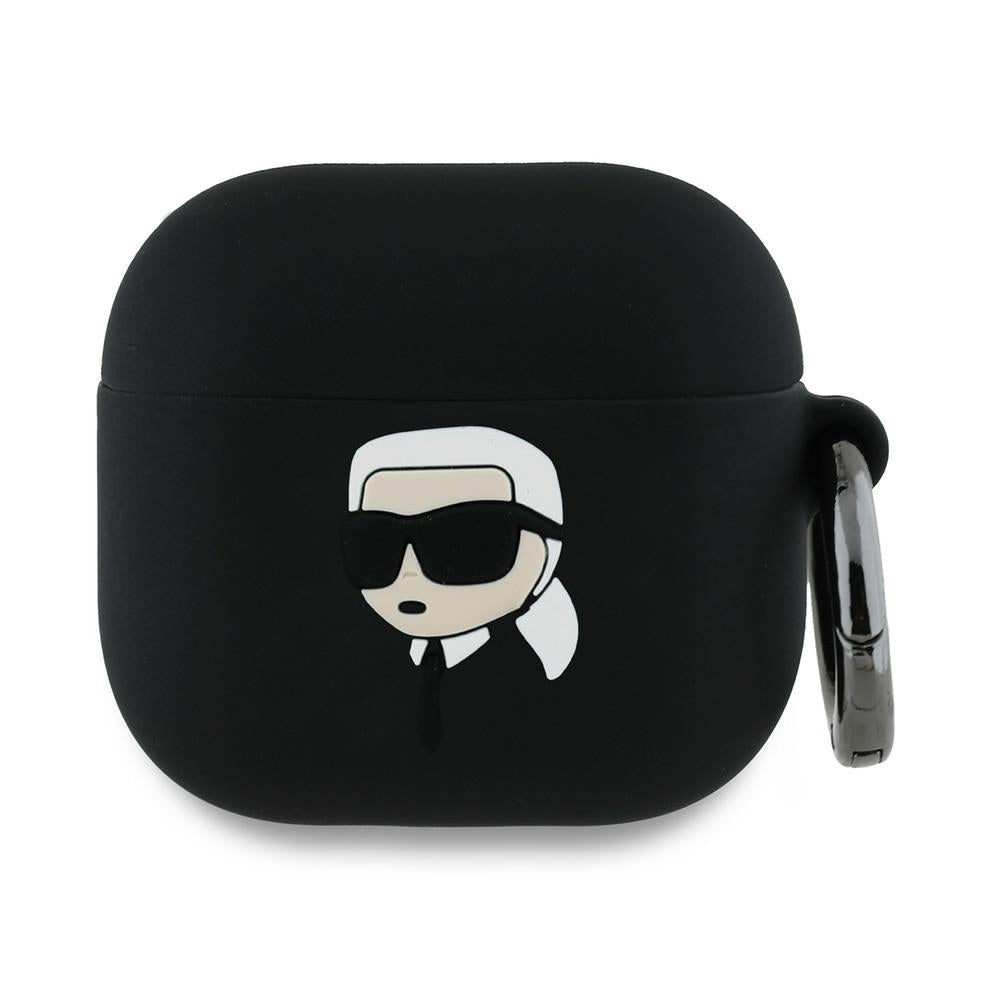Étui Karl Lagerfeld 3D Tête de Karl pour Apple AirPods 4, Noir