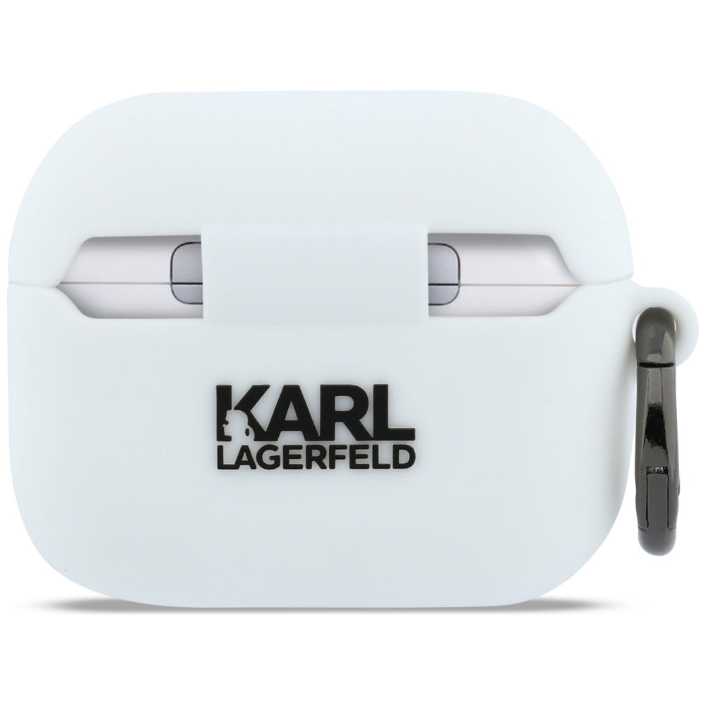 Karl Lagerfeld 3D Karl's Head Case for Apple AirPods Pro 3, White