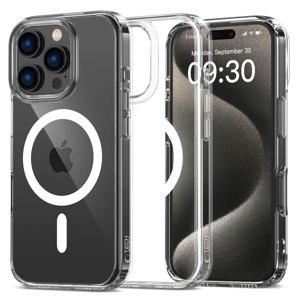 Coque MagSafe pour Apple iPhone 16 Pro, Tech-Protect, Flexair Hybrid, Transparent