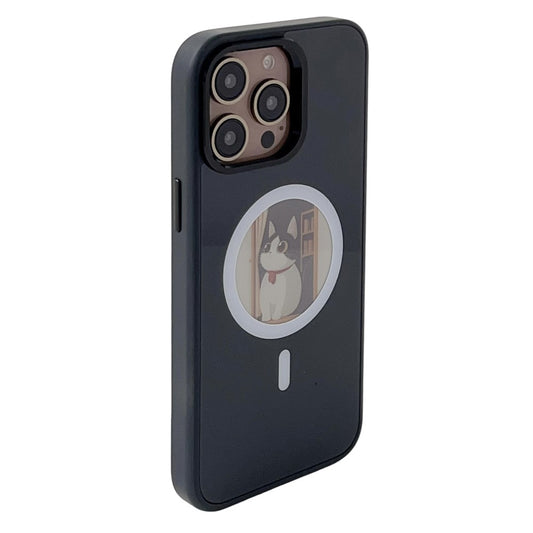 Coque MagSafe pour Apple iPhone 16 Pro Max, OEM, Écran Rond Smart E-Ink, Noire