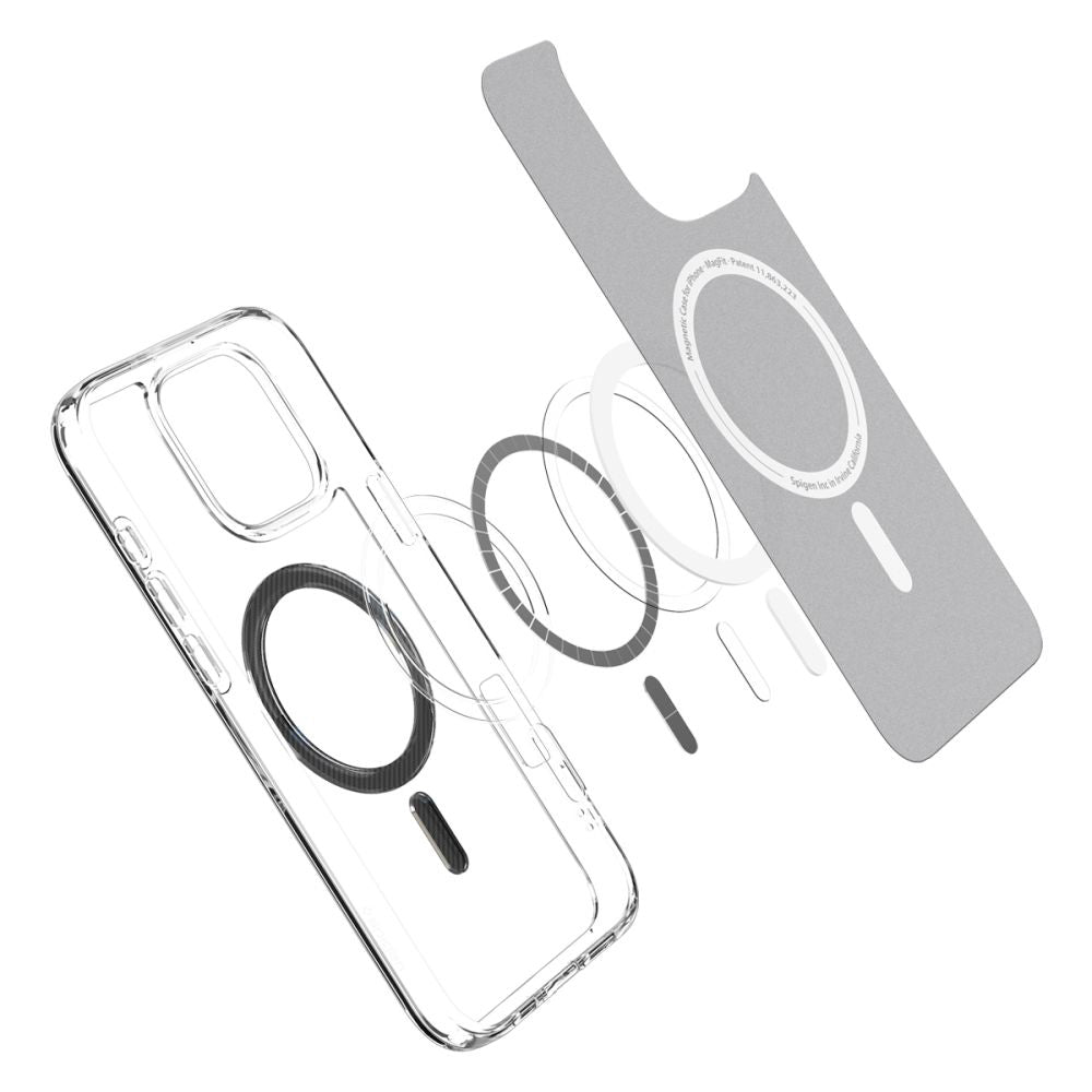 Coque MagSafe pour Apple iPhone 16 Pro, Spigen, Ultra Hybrid Carbon, Gris ACS08131